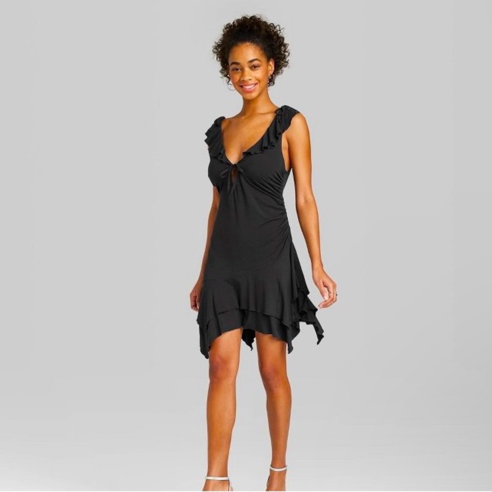 Sleeveless Flare Dress, Black M